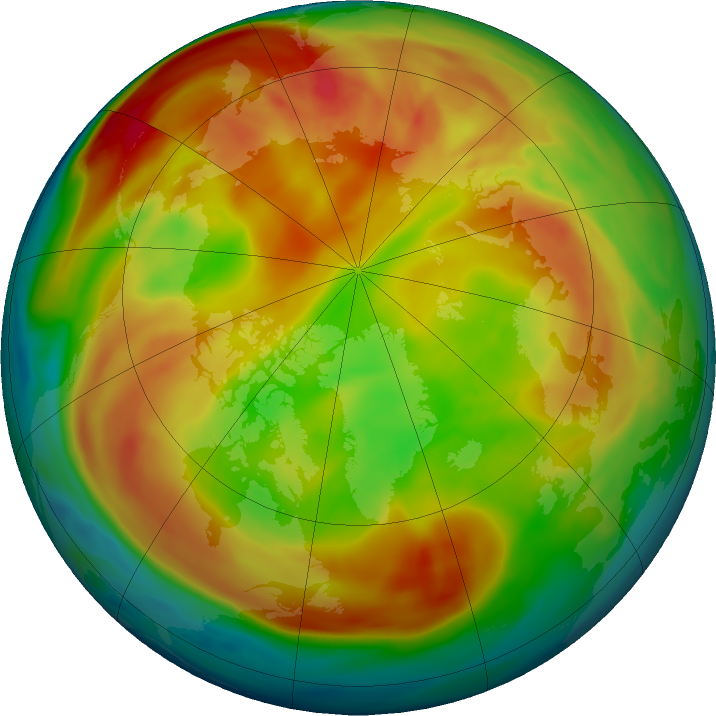 Arctic ozone map for 12 February 2021